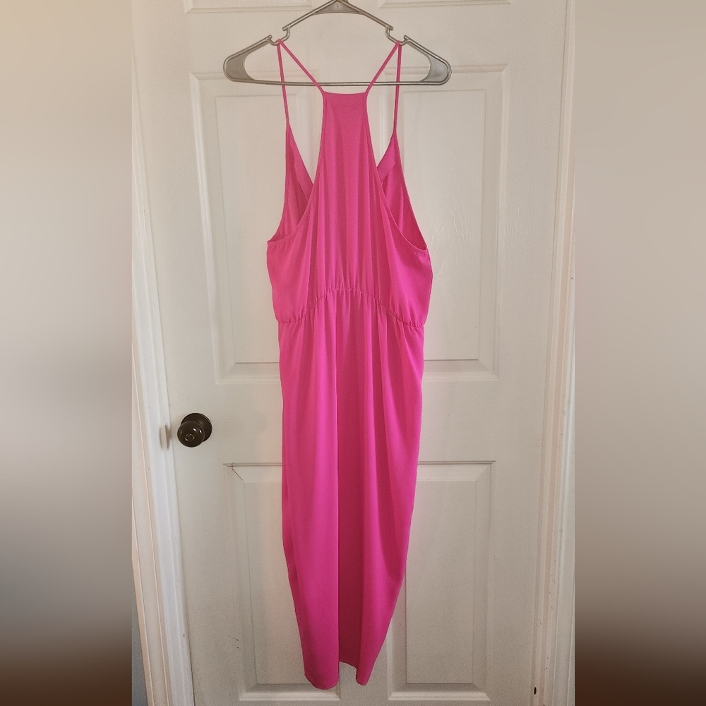 Amanda Uprichard × Le Tote Large Hot Pink Tulip Strappy Dress - Picture 6 of 10